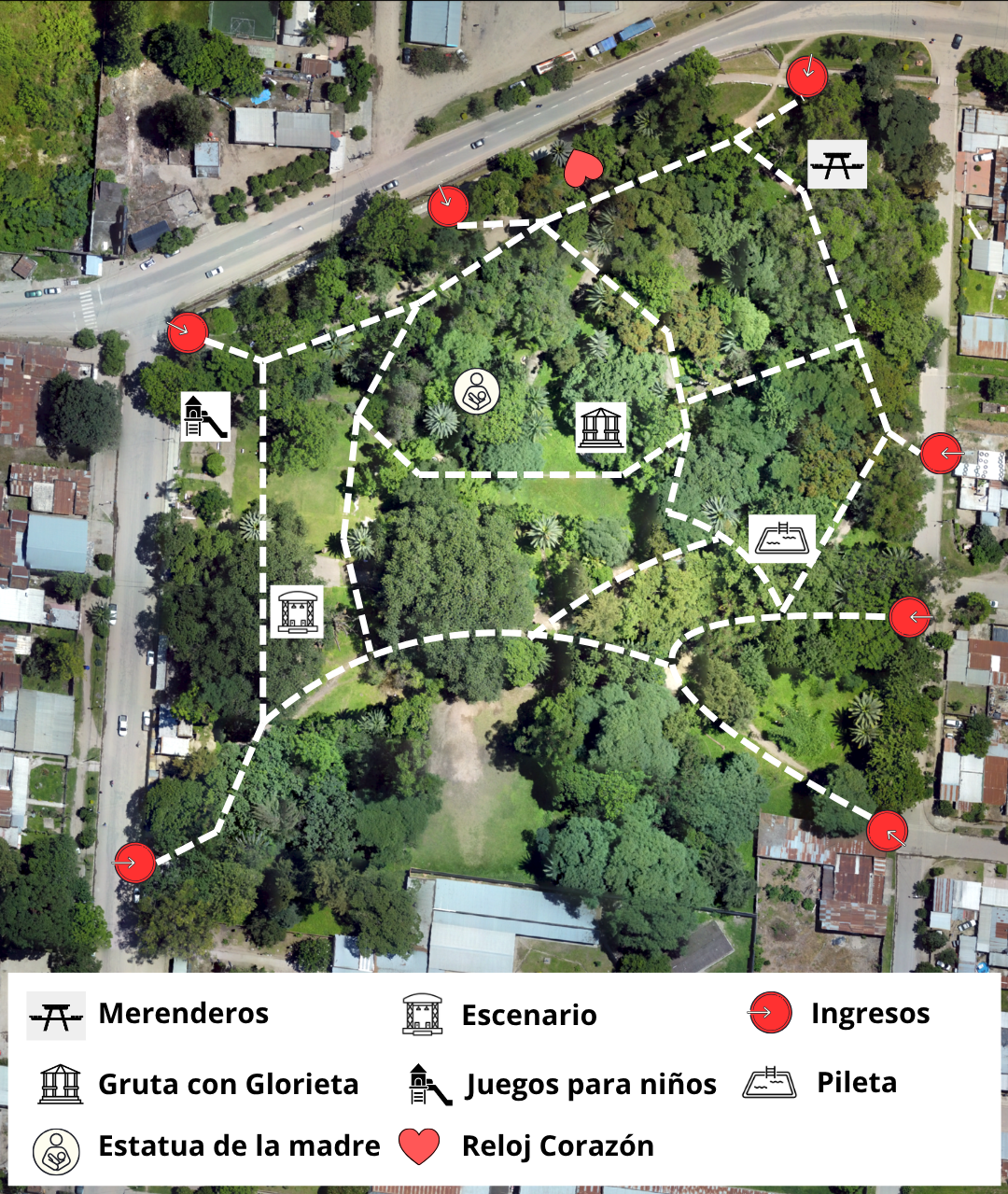 Mapa interno del Parque ex Ingenio Santa Ana